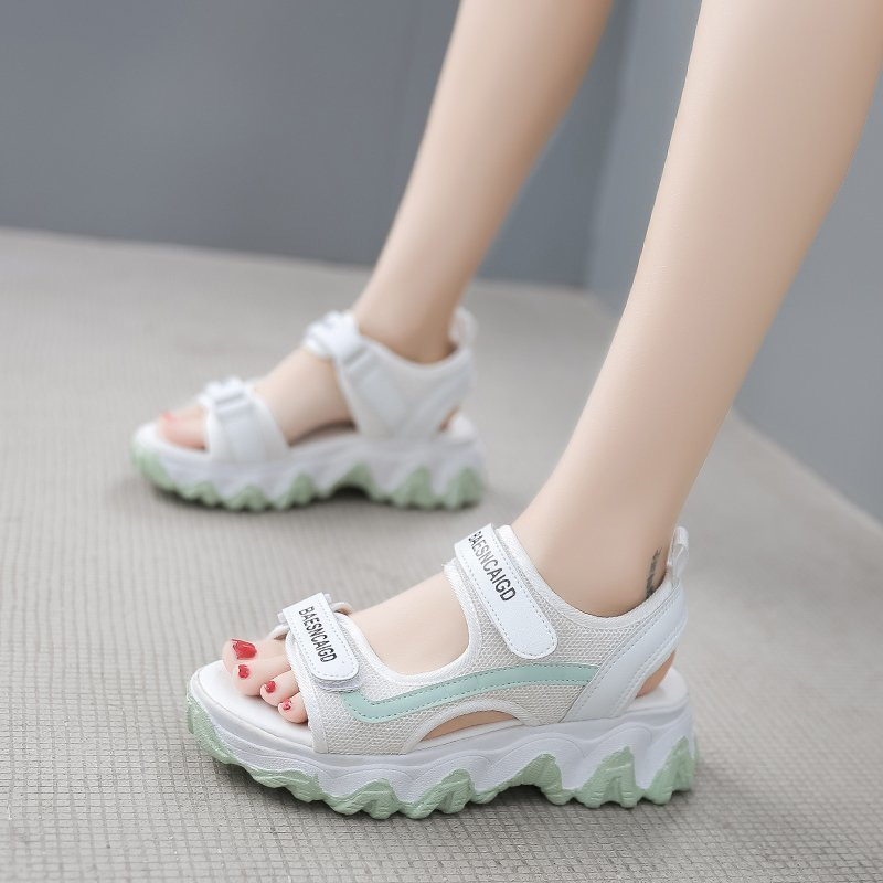 Summer women's sandals with velcro