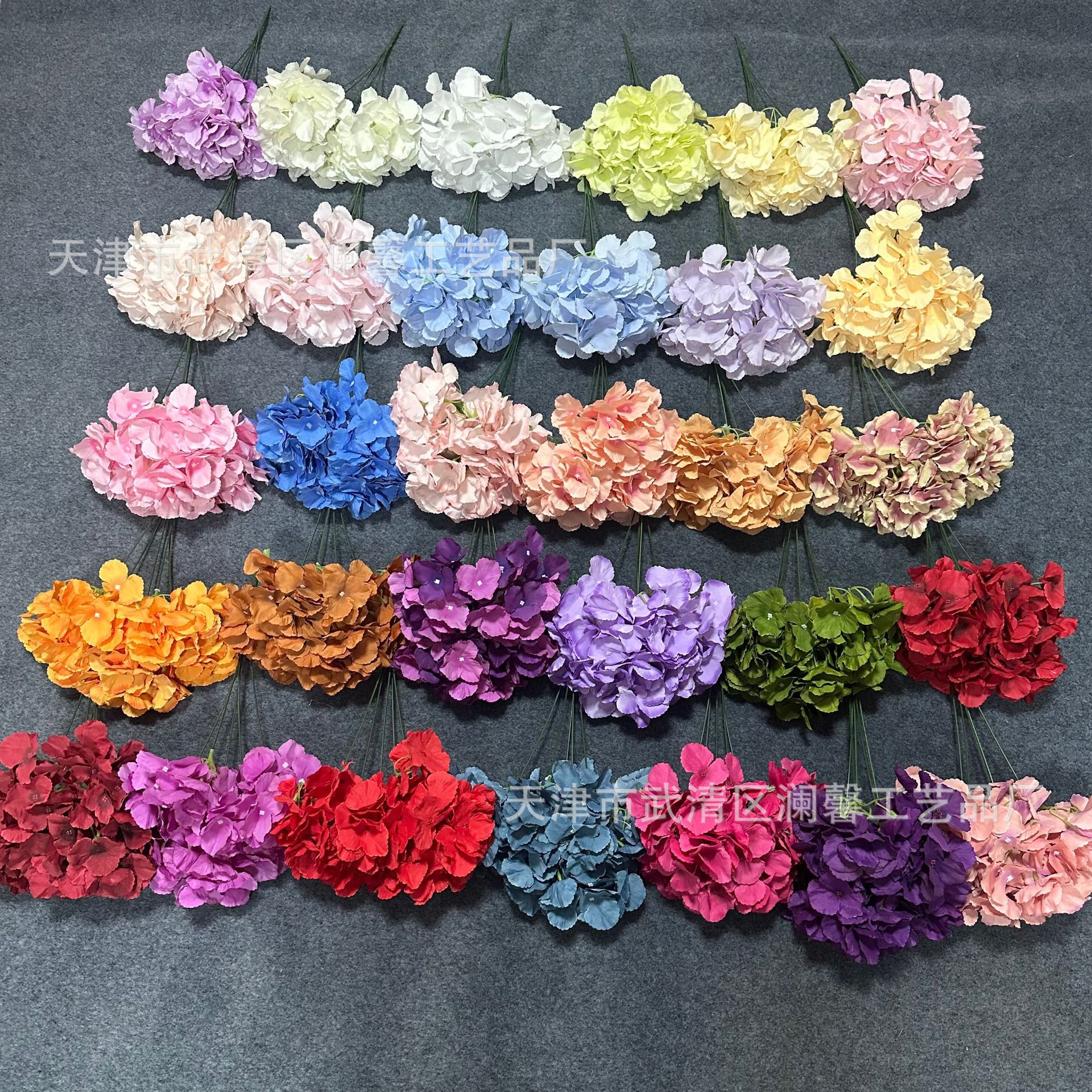 5叉把束毛布绣球婚庆花排打底花墙布景仿真花酒店影楼布景外贸