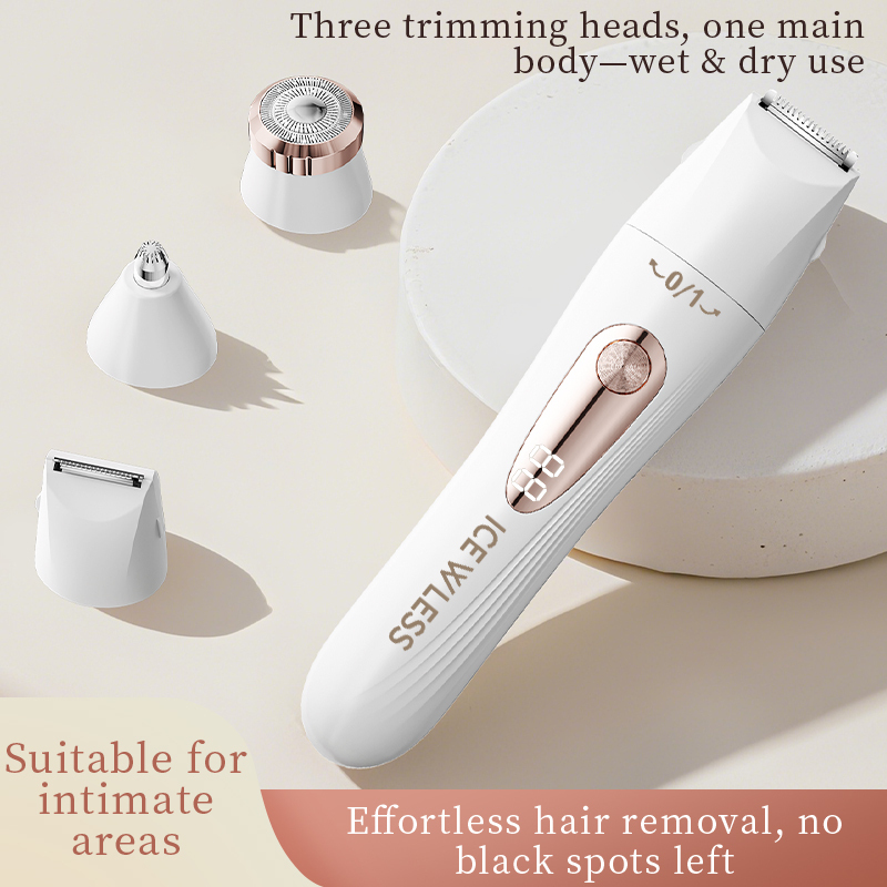 Cross-Border New Three-In-One Electric Shaver for Women, Full Body Washable Portable Hair Removal Device, Multi-Function Trimmer