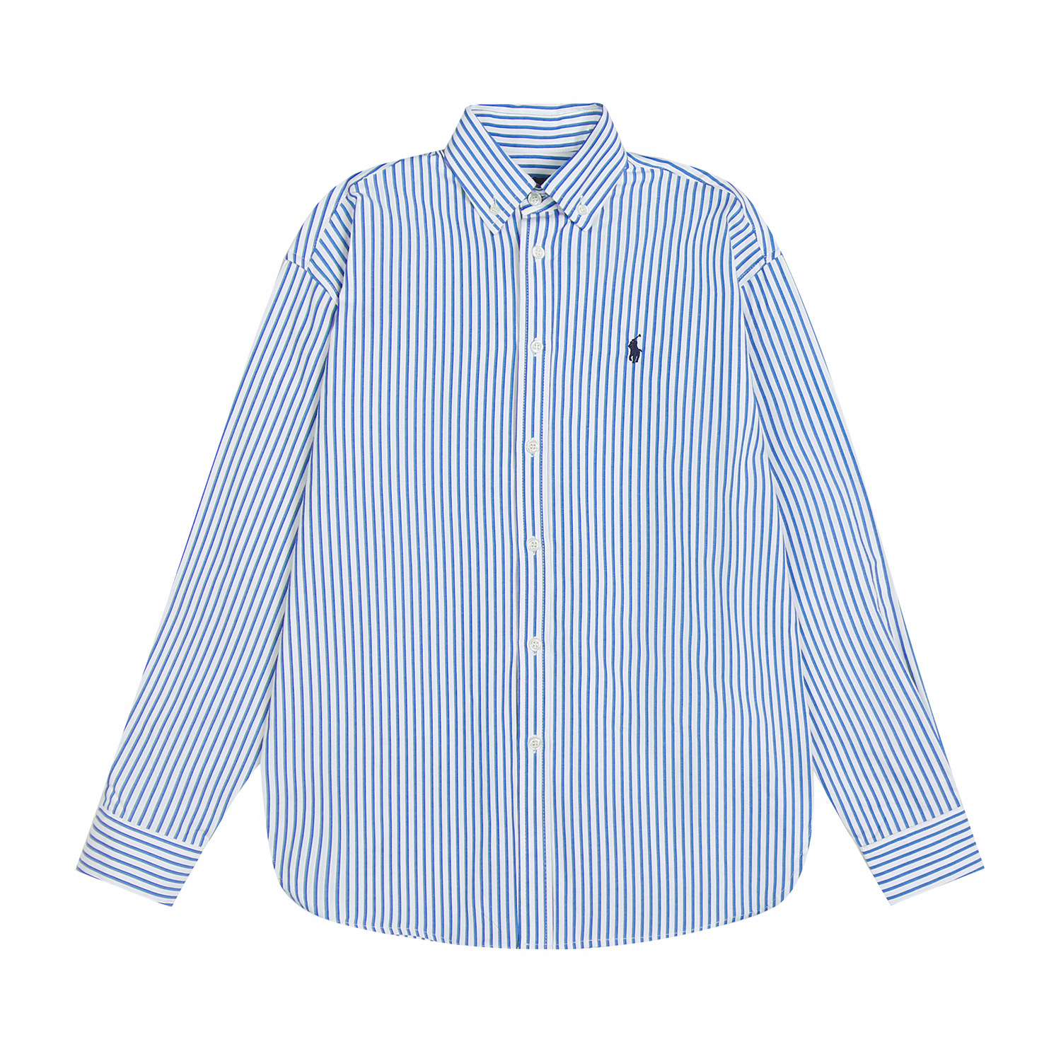 Polo Ralph Lauren Shirt Striped Pony Logo Blue White