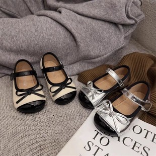 Spring Chanel Style Girls' Leather Shoes Bow Princess Shoes Baby Toddler Shoes Baby Girl's One-year-old Dress Shoes