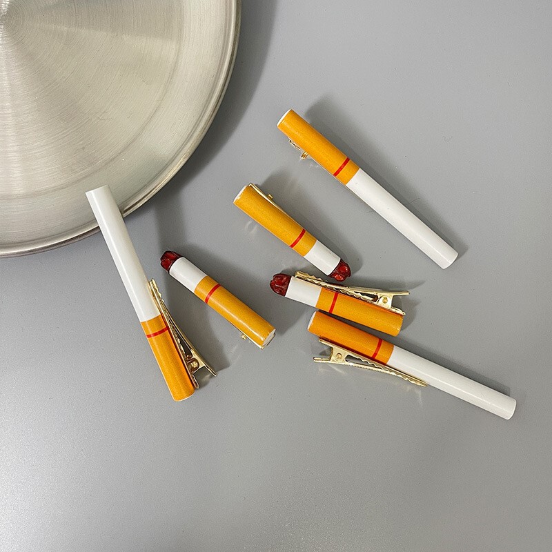 Cigarette hairpin online celebrity funny personality fun creative simulation party side clip back head headwear female hair accessories wholesale