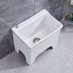 陶磁器の小さいサイズの床置き式のモップの池のベランダの大きいサイズのモップの池は足の高い足のトイレの家庭用を洗います。