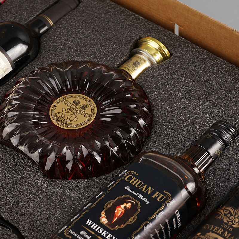 Wholesale and dropshipping of wine, spirits, XO brandy, whiskey: a set of 6 bottles gift box from Tenghui Liquor Manufacturer
