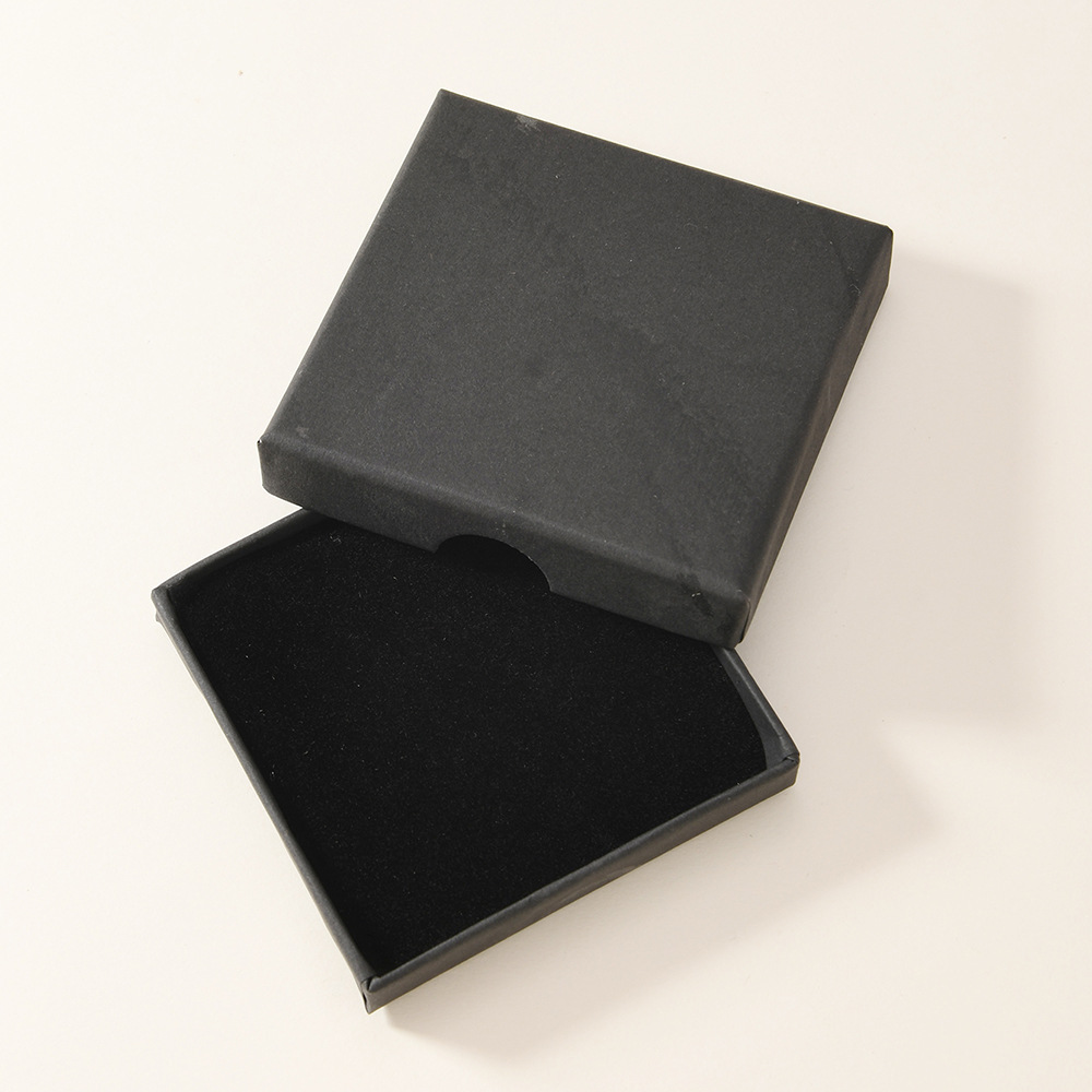 Venta caliente embalaje de joyería tarjeta negra papel kraft caja de joyería al por mayor collar de anillo caja de pulsera caja de papel caja de embalaje de joyería