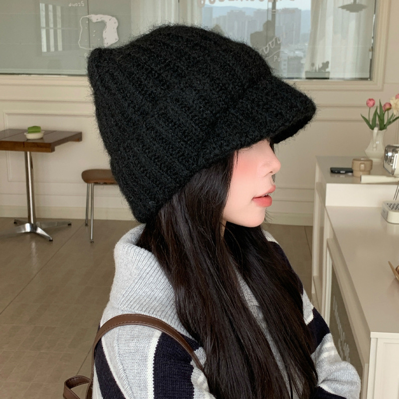 新款帽子女冬季保暖毛线帽护耳加厚毛绒包头帽韩版可爱猫耳针织帽|undefined