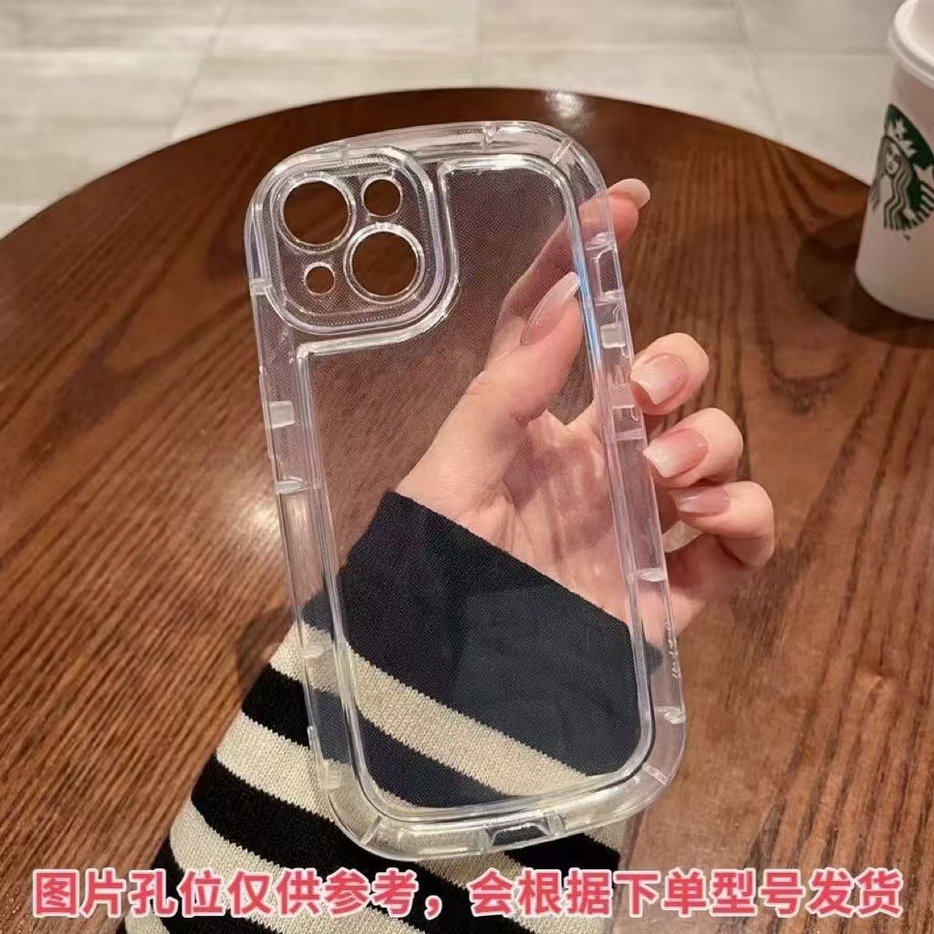 Funda de teléfono transparente simple y gruesa, adecuada para iPhone 17 Pro Max, Apple 15, anti-caídas, funda tipo jabón para 14/13/16