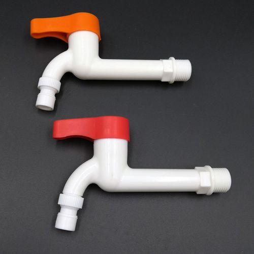 pom plastic hot and cold washing machine faucet copper rod plastic rod with lock plastic anti-theft faucet 4 points extended spout