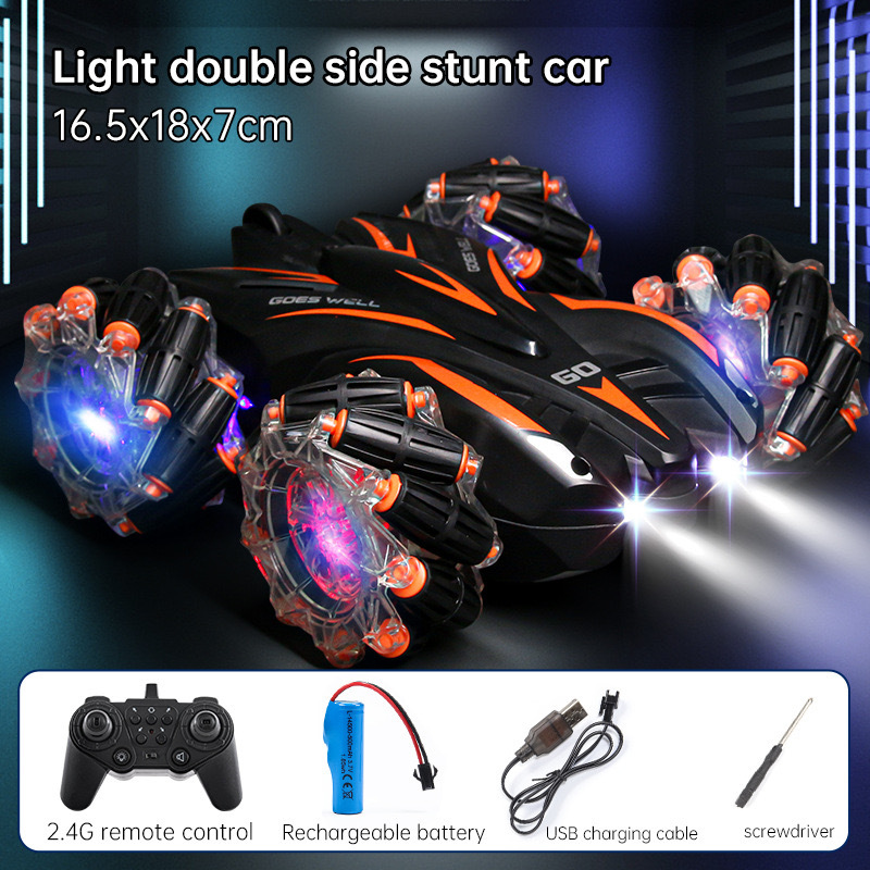 Nuevo transfronterizo de inducción de gestos doble pulverización de doble cara coche de chatarra rendimiento de venta caliente de deriva vehículo de control remoto 4WD