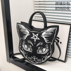 新しいクロスボーダーアマゾン人気の猫の顔プリント脇の下バッグパンクスタイルハロウィンショルダークロスボディバッグハンドバッグ