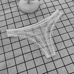 女土内裤透明全毛露走光丁字裤火辣个性夏季蕾丝女士大码冰丝无痕