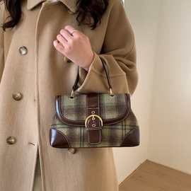 秋冬美拉德色系复古小方包女式高级感精致斜挎包包时尚百搭单肩包