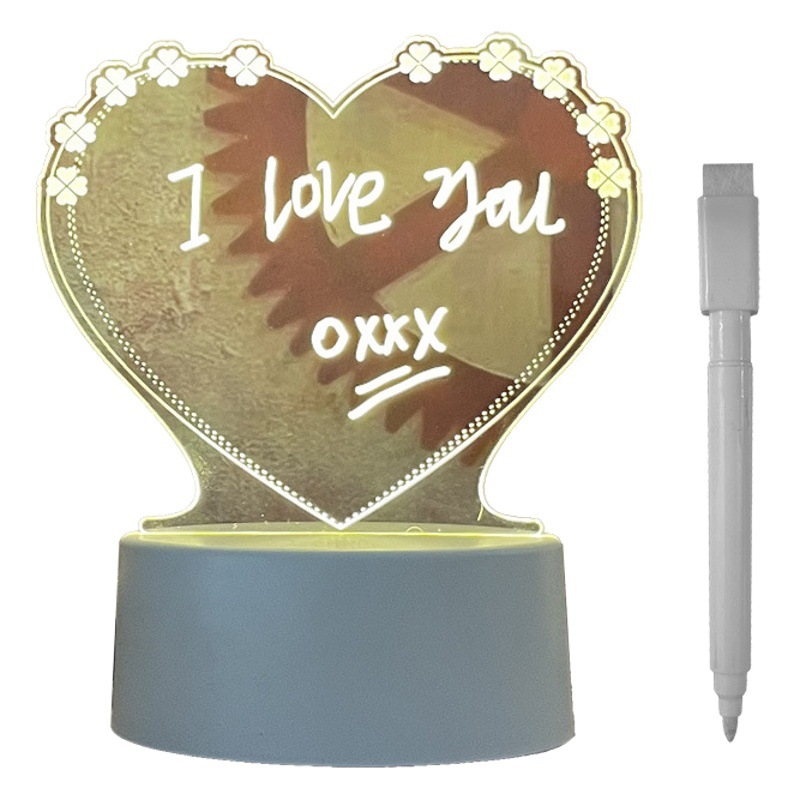 Tablero de notas de acrílico transparente tablero de escritorio tablero luminoso tablero de mensajes tablero de escritura en el hogar tablero de notas de pizarra