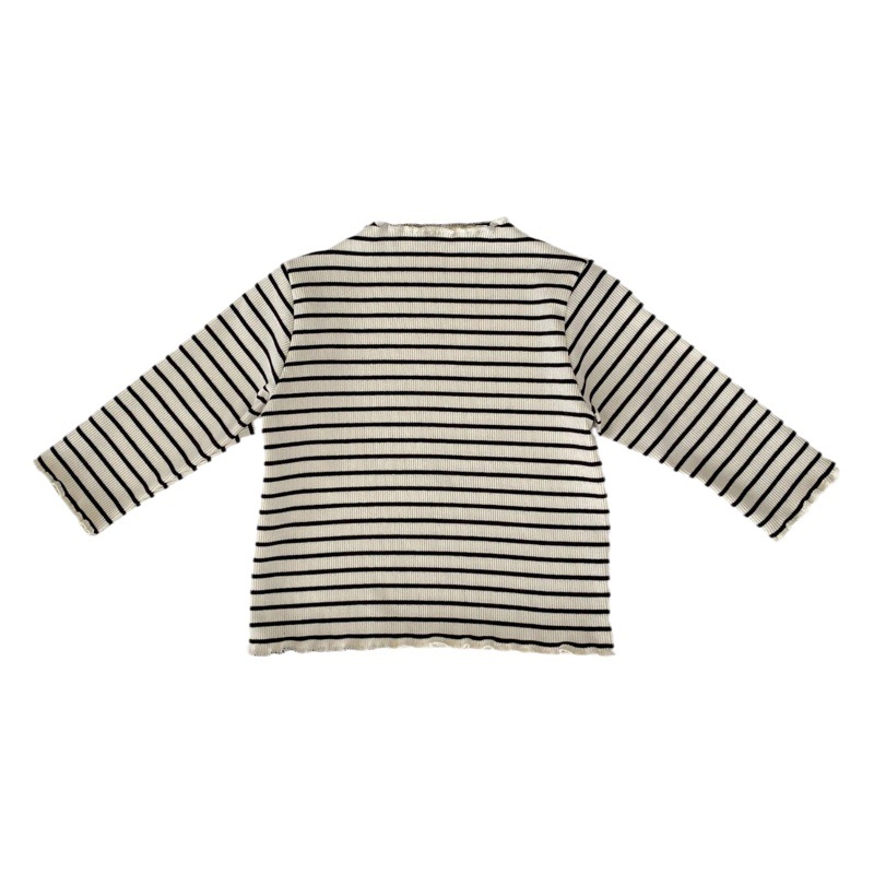 Camiseta de Manga Larga con Volantes para Bebé 2025, Ropa de Esquí Infantil, Capa Interior Multicolor, Top Versátil de Algodón