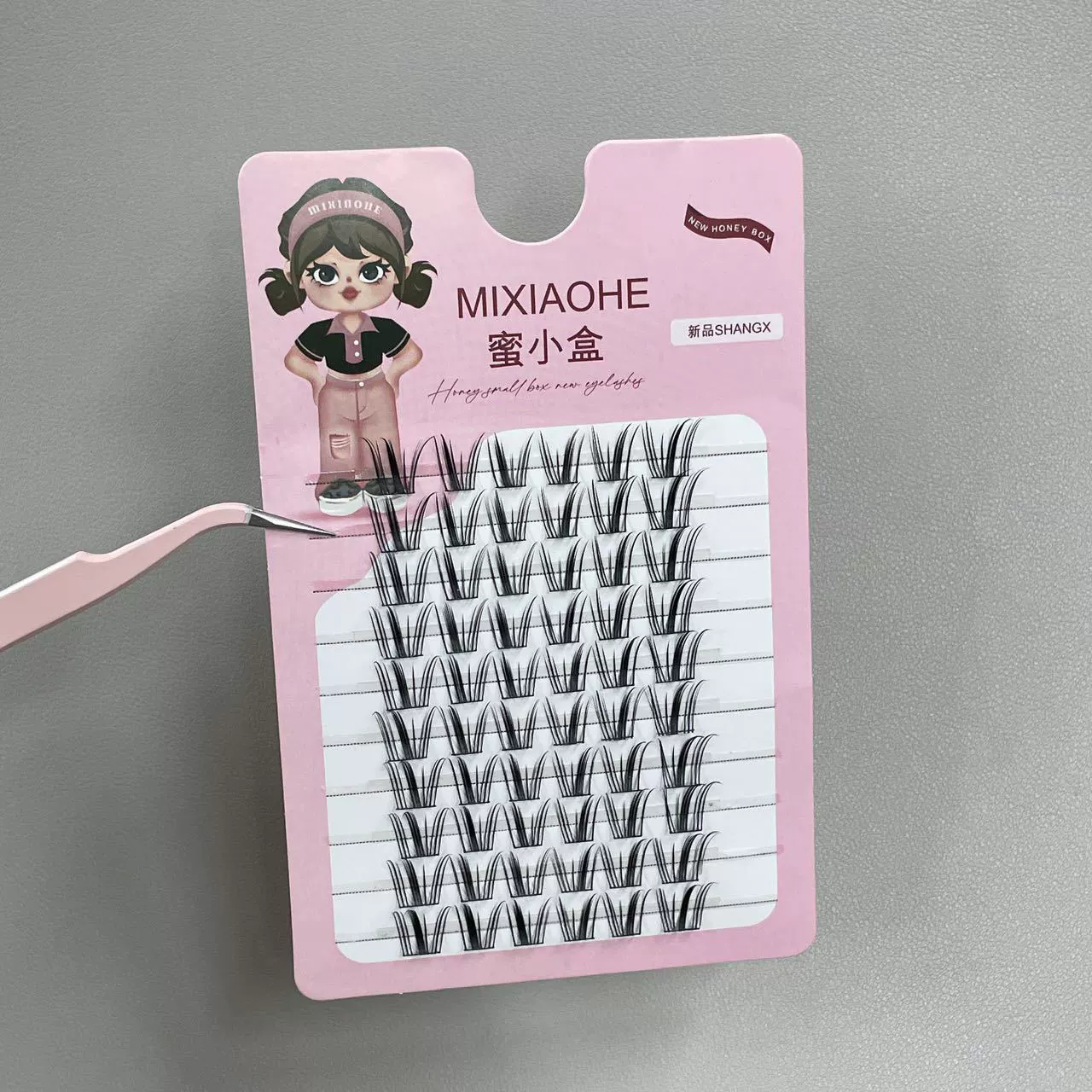 蜜小盒 Xiaofeng Bell fake eyelashes Single cluster mix mix -mating mink velvet trilogy daily large capacity free glue
