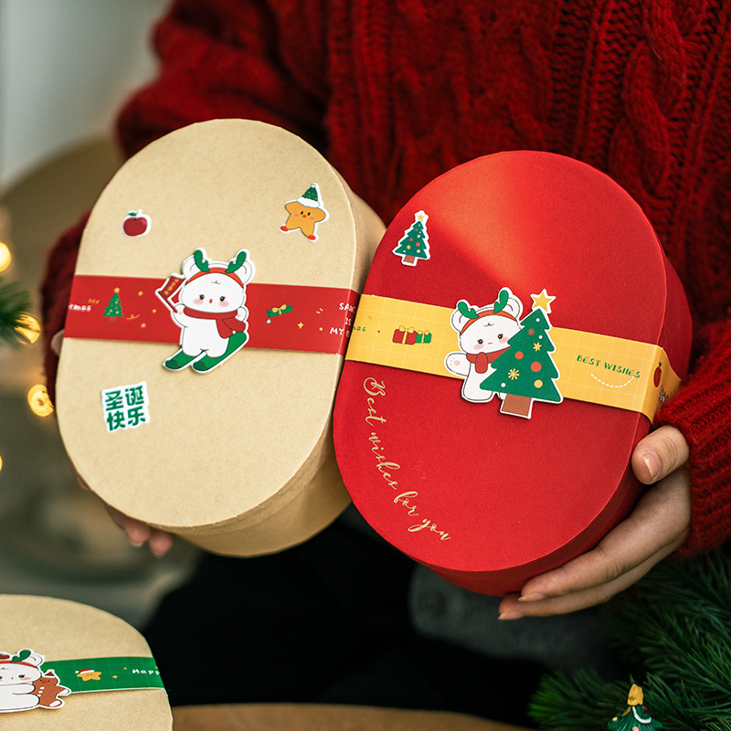 2025圣诞包装盒糖果礼盒曲奇饼干烘焙礼品围边平安夜礼物空盒子