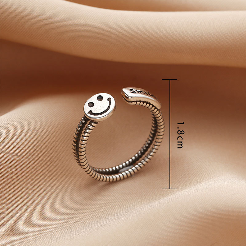 Korean version Dongdaemun Taeyin Castle ring, a retro, aged, individualistic, and cool style open ring accessory on Instagram pic 15