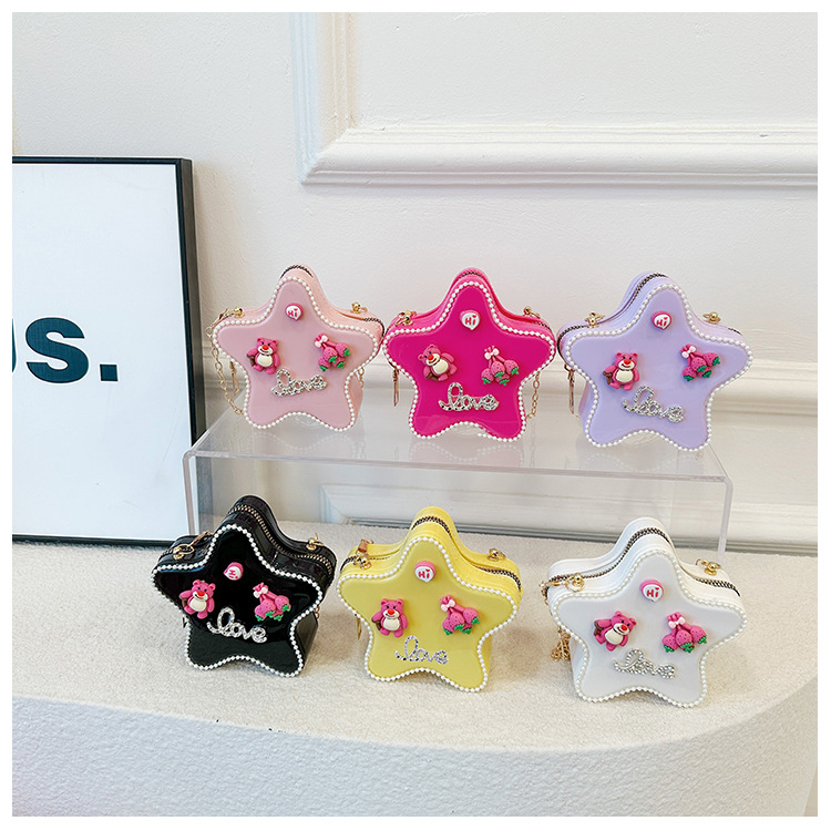 120g Weight Zipper Closure Type Single Shoulder Strap Strap Type Crossbody Bag Bags Type Casual, Holiday Occasion PVC Material Mermaid, Bow Knot Pattern All Seasons Season Kid'S Gender Cute Style Pentagram Shape Kid'S PVC Mermaid Bow Knot Cute Pentagram Zipper Crossbody Bag 28