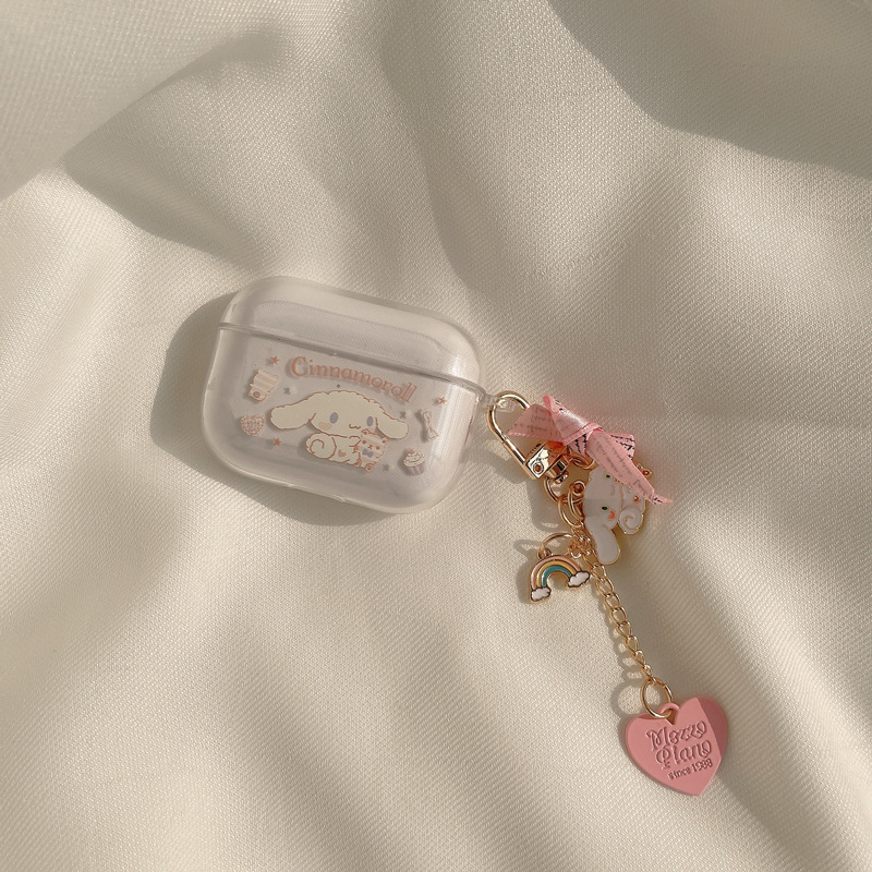 Funda protectora para AirPods de 1ª/2ª generación, compatible con la funda para auriculares inalámbricos Bluetooth de Apple de 3ª generación, carcasa transparente pro3 con colgante.