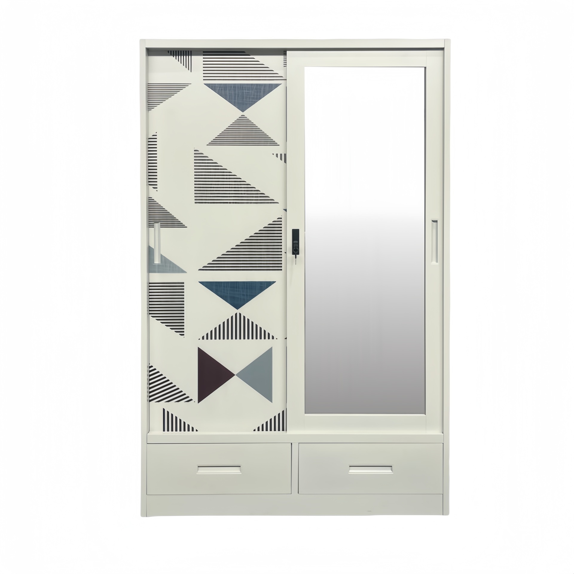 Fábrica personalizada de acero transfronteriza impresión gabinete dormitorio armario casero armario de hoja de hierro armario de almacenamiento puerta deslizante armario image 6