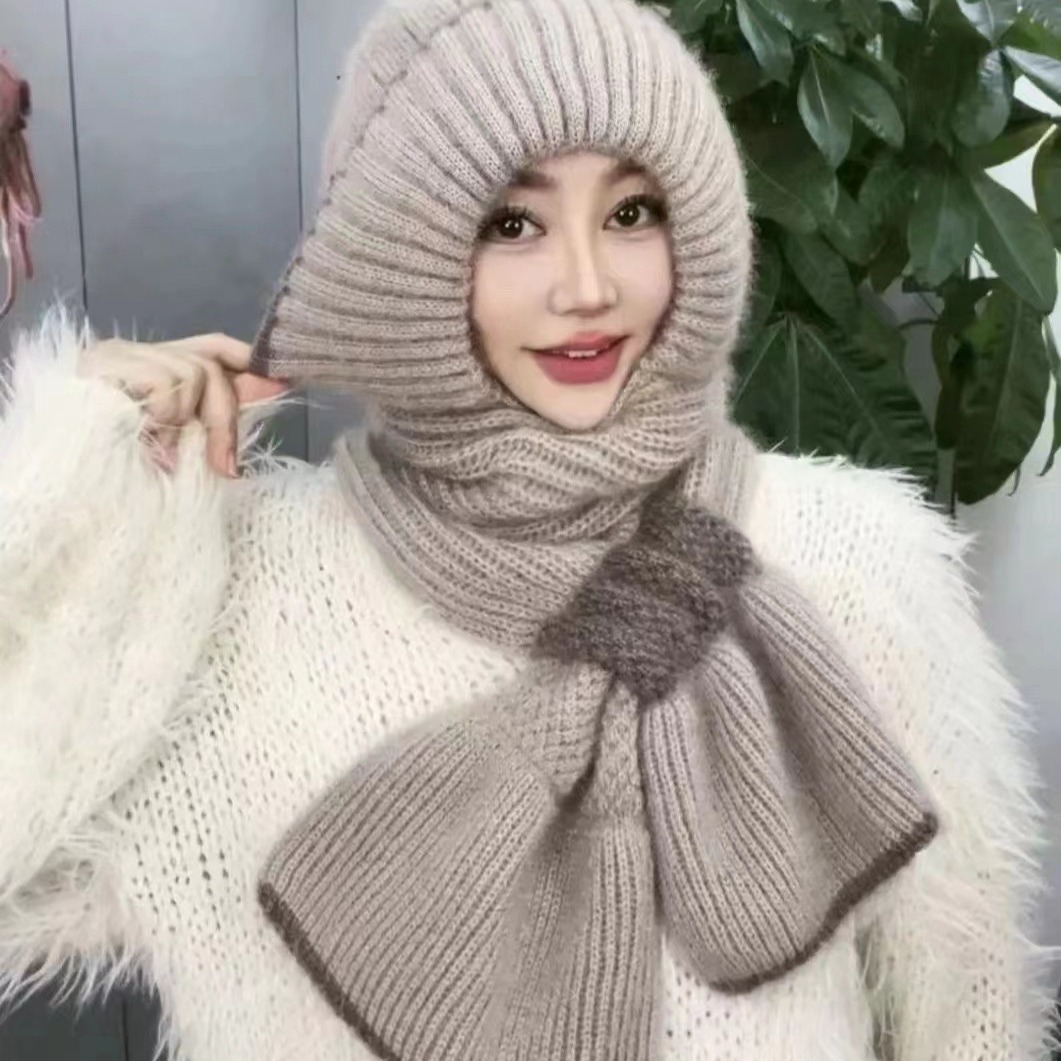 Automne Hiver Édition Coréenne Nouvelle Polaire De Pin Laine Pour Enfants, Écharpe, Style Nœud Intégré, Chaud Et Velours Femme_voghion.com