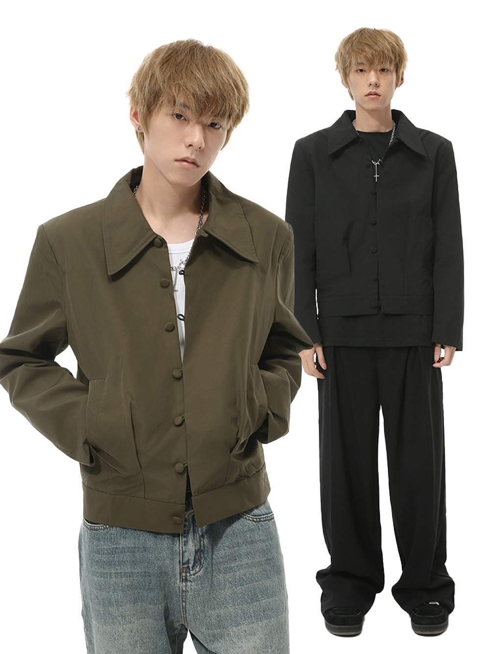 MTLCLOTHES Hombres| El diseño de otoño sensación de nuevo chaqueta corta de estilo chino de moda con una chaqueta suelta y simple