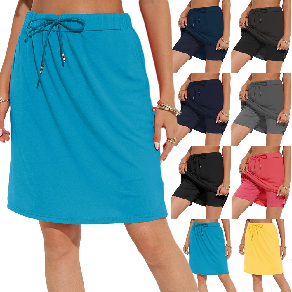 Трансграничный источник Амазонка 2025 Европа и США Весна Лето Женская Темперамент Сплошная юбка Полюс Двухслойная юбка