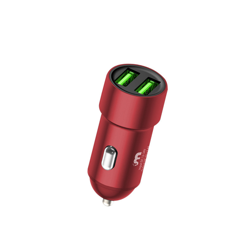 佰通k 5車載携帯電話充電器3.4a急速充電二口usb自動車電源変換器金属車充電ヘッド|undefined