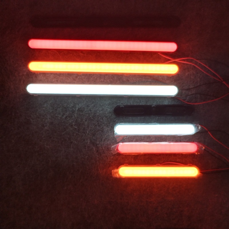 Car LED Daytime Running Lights 12V24V Universal High-Brightness White, Yellow, Red Dual-Color Turn Signal Brake Lights with Mounting Bracket, Waterproof