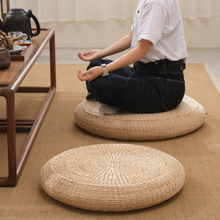Japanese-Style Straw Thickeneded Futon Tea Ceremony Cushion Floor Meditation Worshiping Buddha Meditation Cushion Home Tatami Bay Window Dipeng