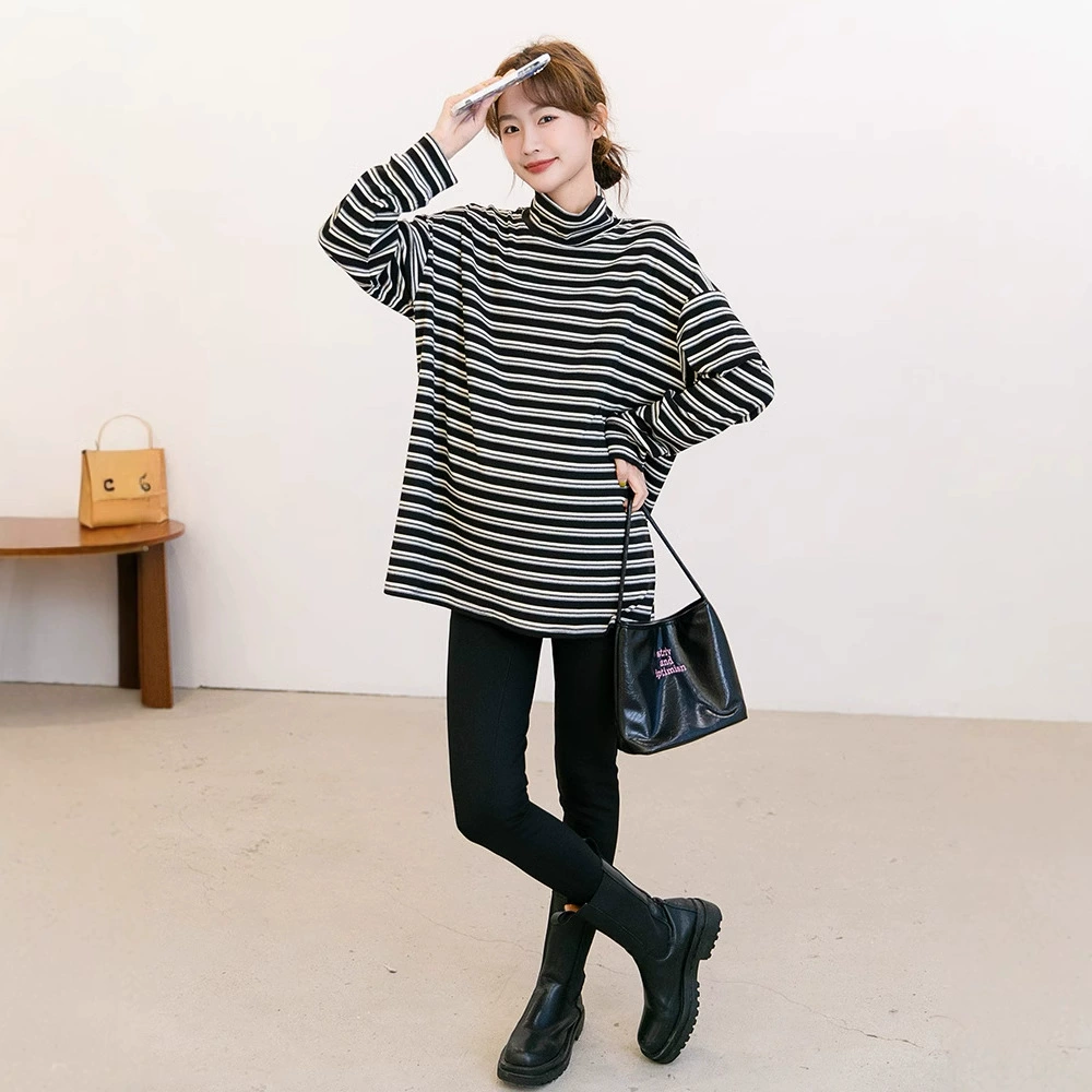 Осенняя и зимняя одежда для беременных мода корейская версия с половинным воротником