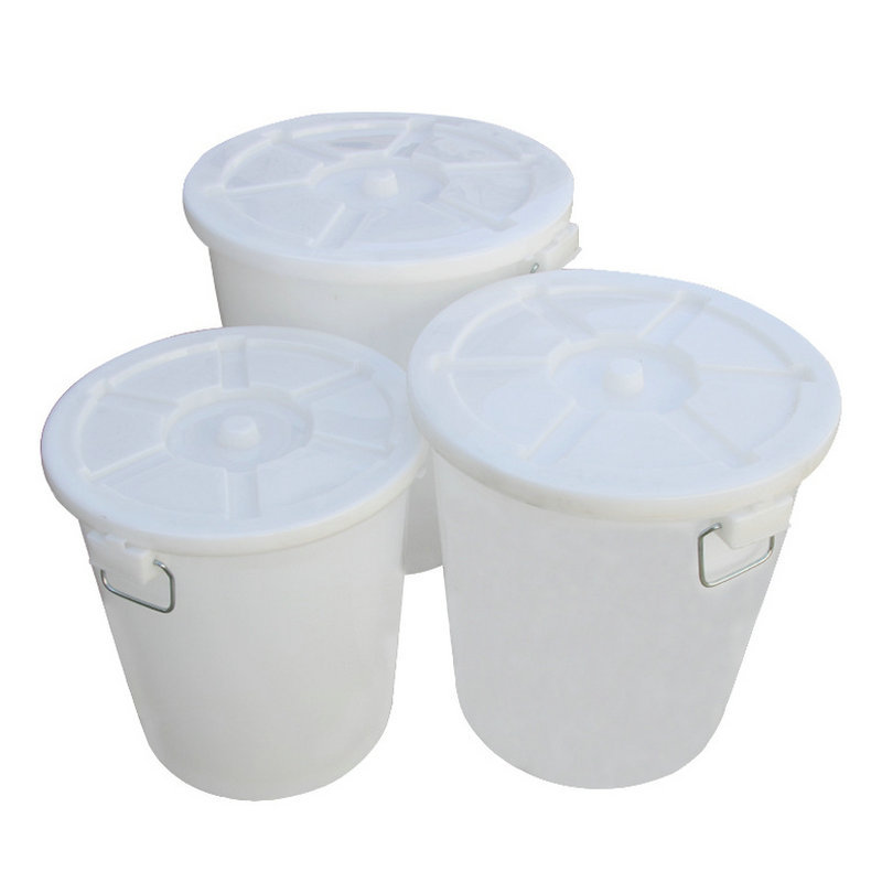 45L食品塑料桶白色65升塑胶周转桶100KG带盖收纳桶120升大白桶