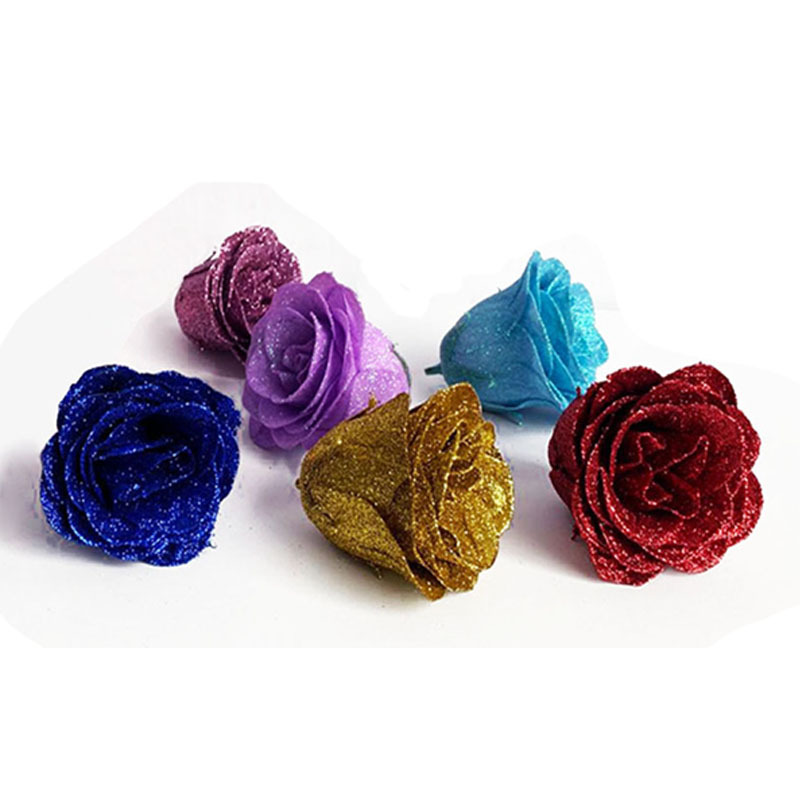 Fábrica al por mayor oro polvo cristal destello cabeza de rosa maestro Tanabata día de San Valentín simulación vida eterna lentejuelas rosa