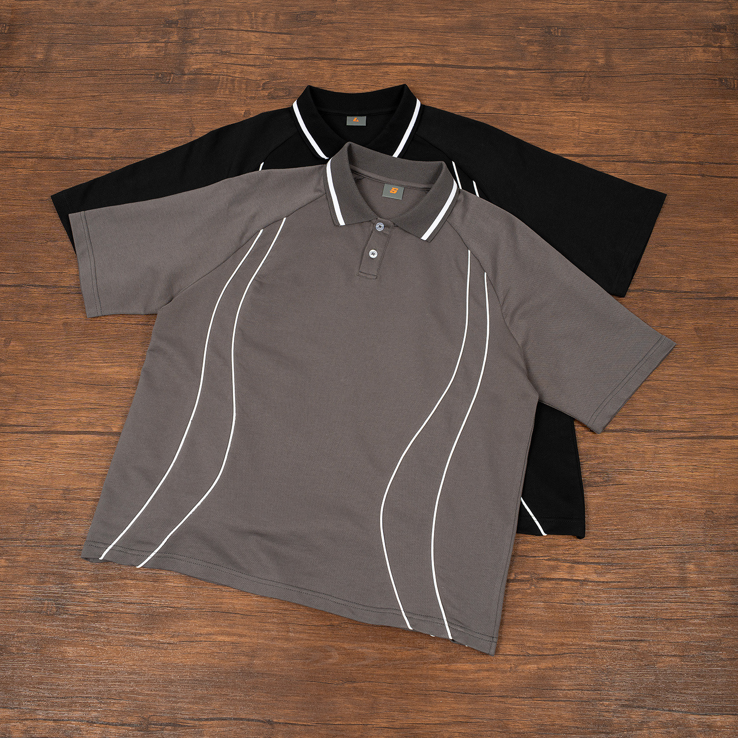 Marca de moda cuadrada estilo de contraste de color incrustación polo camiseta de alta calidad de algodón cuello roscado vestido casual de hombre mangas cortas