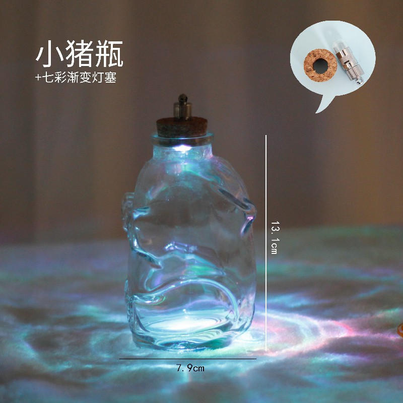 EXPRESIÓN DEL SEGUNTO DIY Botella de mar transparente tapón de madera botella de vidrio flotante botella de arco iris botella de deseo botella de estrella material