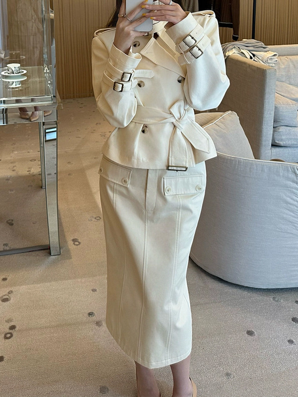 槿一「s1p感工装半裙」加厚100棉高腰直筒裙女秋中长款半身裙小众|undefined