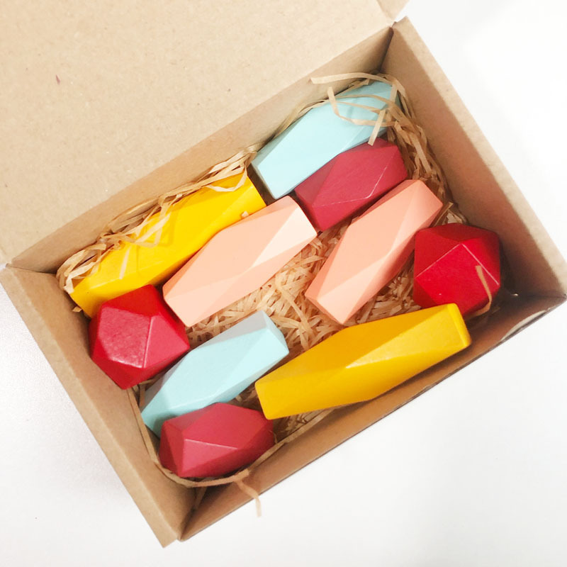 Weiweihu Juego de piedra apilada de color de madera Venta caliente transfronteriza de bloques de construcción de Jenga Juguetes educativos de entrenamiento de integración sensorial para niños