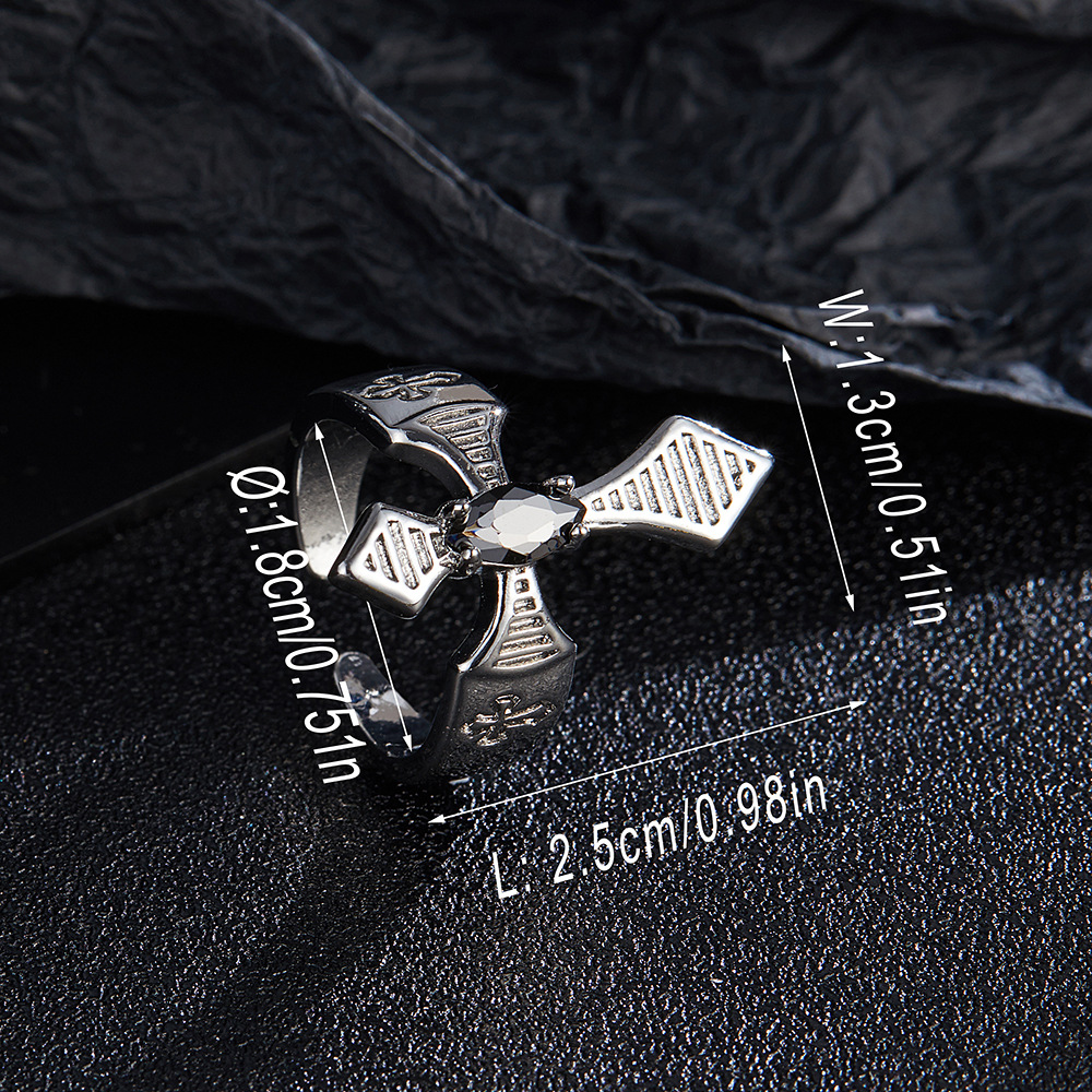 Vendita calda con senso del design personalizzato, anello di apertura a croce in zirconio_voghion.com