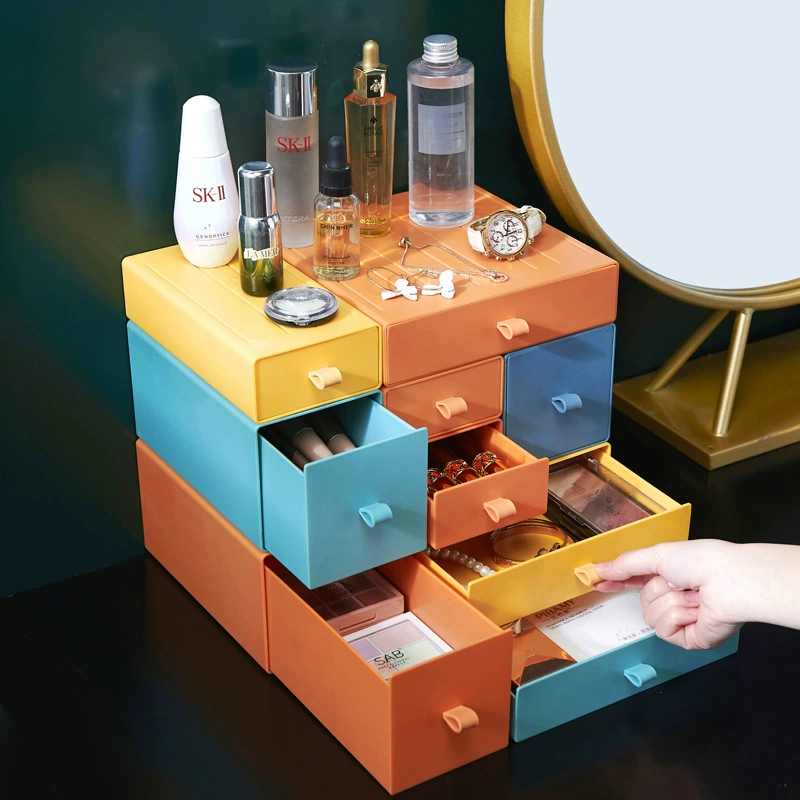 DIY коробка для хранения на рабочем столе, пластиковый ящик, организация общежития и хранение, яркий офис, маленький ящик оптом