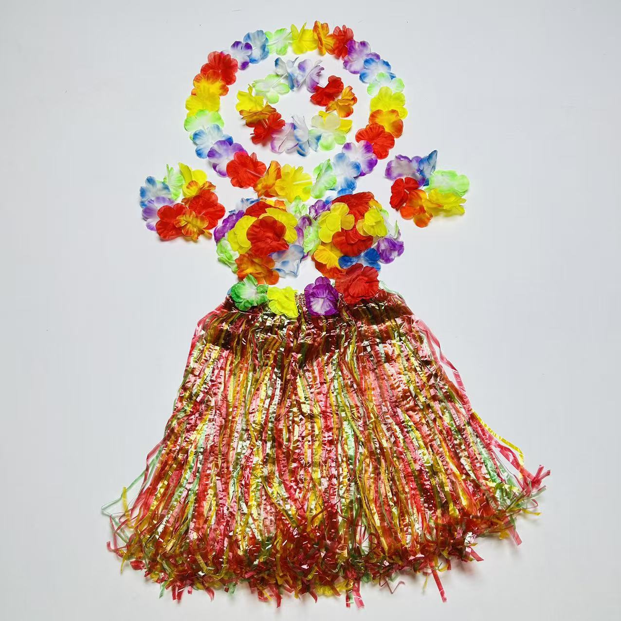 24 pares de flores transfronterizas flores 12 pares de flores 6 pares de falda hawaiana set de baile del día de los niños vestido de fiesta