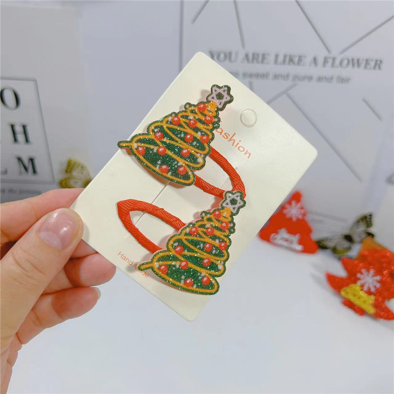 22g Weight Hair Clip Hair Accessories Type 1 Pair Quantity Street Occasion Christmas Festival Cartoon Pattern Girl'S Gender Classic Style Style Christmas Classic Style Girl'S Cartoon Hair Clip 3