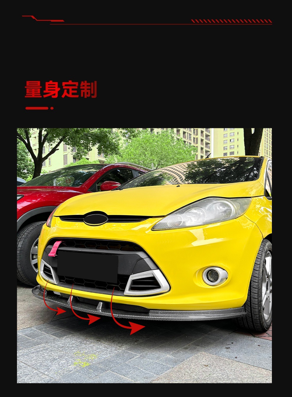 Suitable for 2008-2012 Ford Fiesta Fiesta Mk7 Standard Version Front Lip Front Shovel Surround Cross-Border Modification Parts