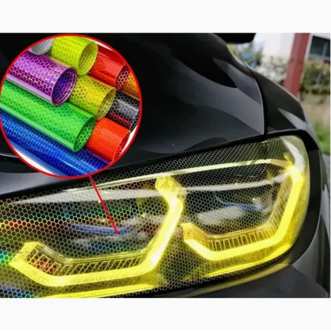 Pvc Car Headlight Protective Film Wholesale Yellow Laser Honeycomb Car Headlight Protective Film Color Change