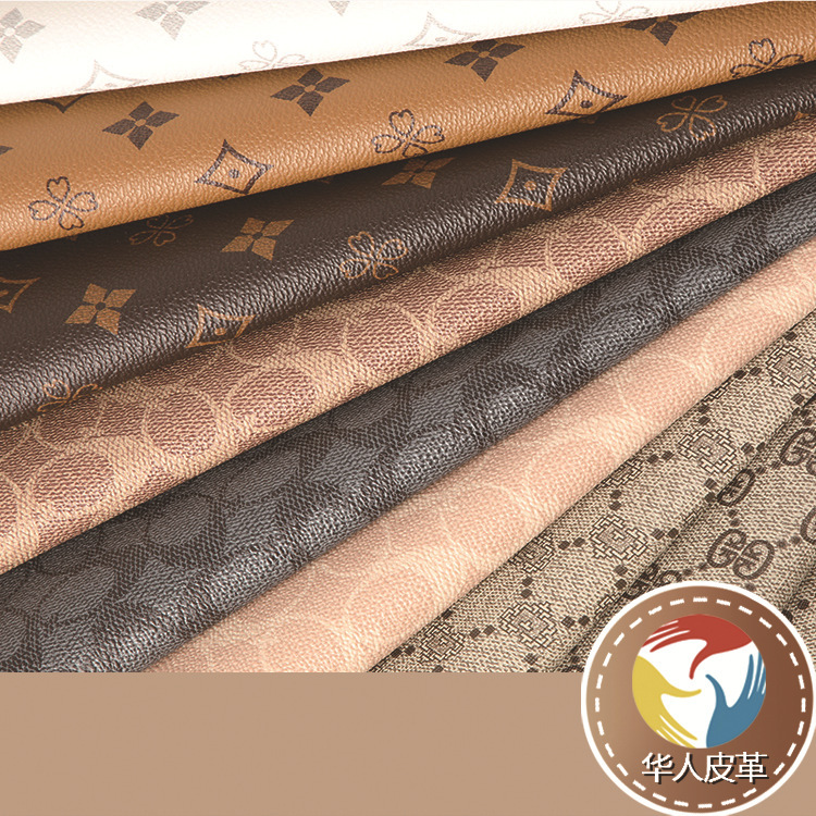 Manufacturer's Ready-Made 1.2 Thick Fashionable Presbyopic Fabric Pvc Leather Four-Leaf Clover Luggage Handbag Artificial Leather