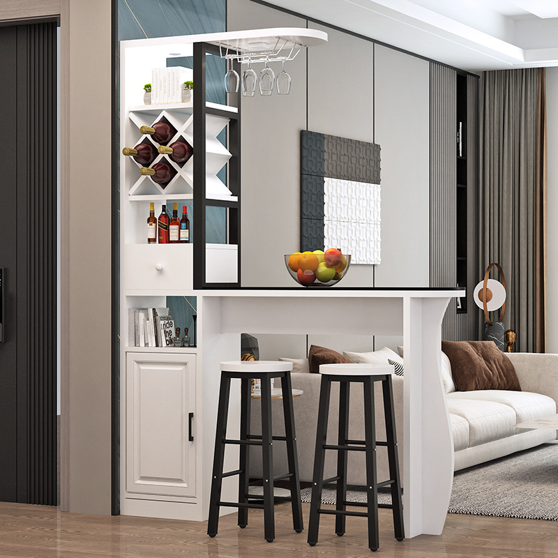Household Wine Cabinet bar integrated table living room entrance partition cabinet simple modern high bar table European style small bar table
