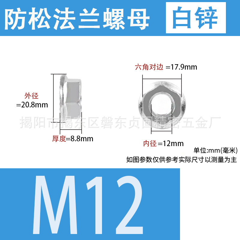 M12 white zinc