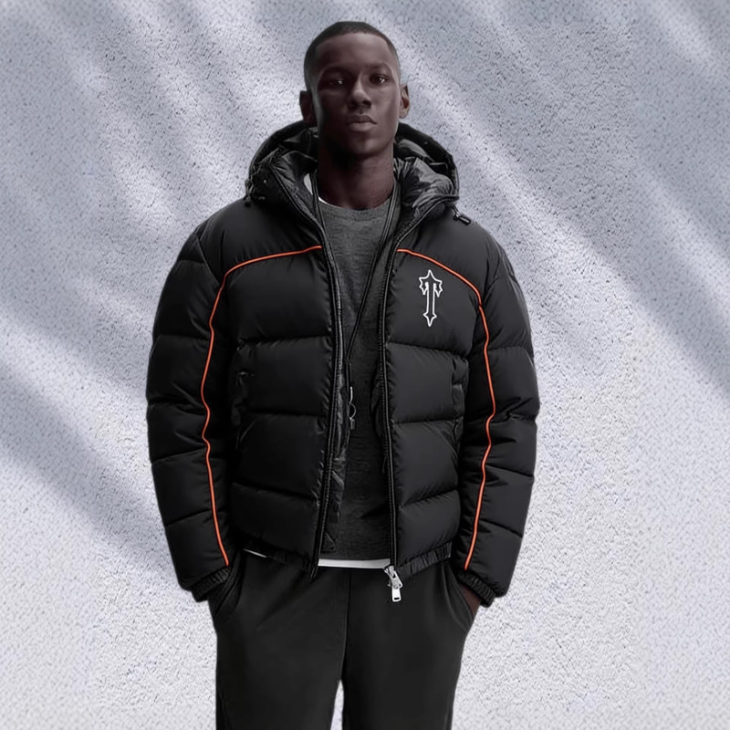 Cross-Border Foreign Trade Trapstar Winter Thickened Windproof Casual Unisex Retro Trendy Brand Embroidered Drawstring Hooded Cotton Jacket