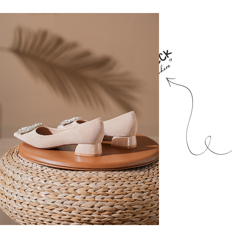 3333A-065 Damen-Schuhe mit niedrigem Absatz, Wildleder, Strasssteinen und spitzer Zehenpartie – vielseitig, bequem und ideal für Alltag, Beruf und Freizeit_voghion.com