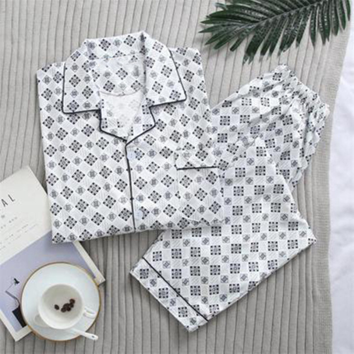 2024 nuevo pijama a cuadros para hombres primavera y otoño algodón de manga larga tamaño grande otoño y invierno para hombres se puede usar ropa para el hogar