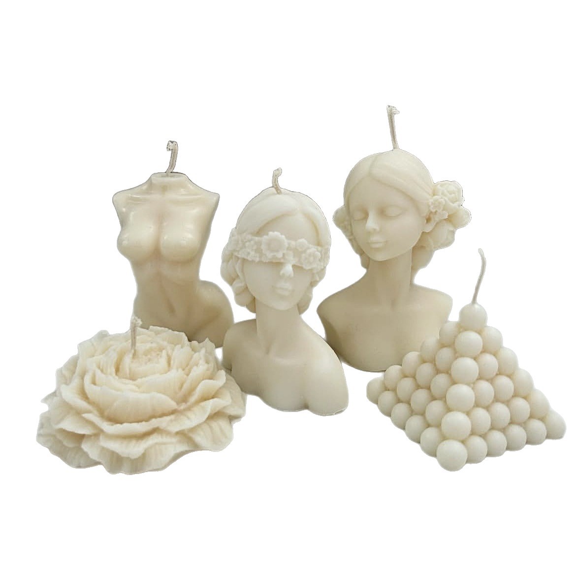 Nueva línea geométrica nórdica, vela de aromaterapia columnar, vela de fragancia blanca sin humo, decoración del hogar transfronteriza